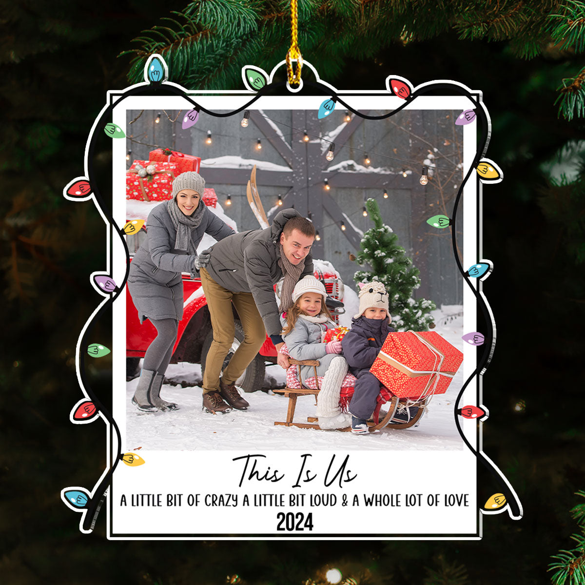 Custom Photo Polaroid Family Friends Christmas - Personalized Custom Acrylic Ornament