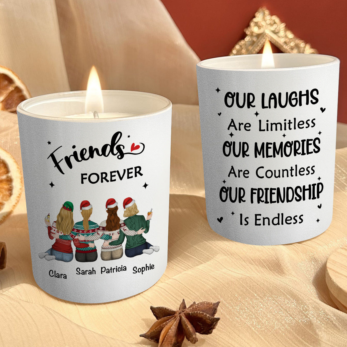 Our Friendship Is Endless - Personalized Custom Candle