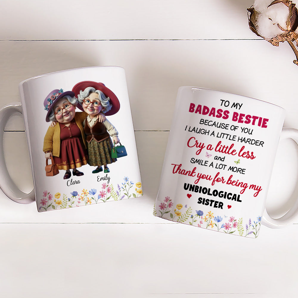 Thanks For My Unbiological Sister 2 - Personalized Custom Coffee Mug