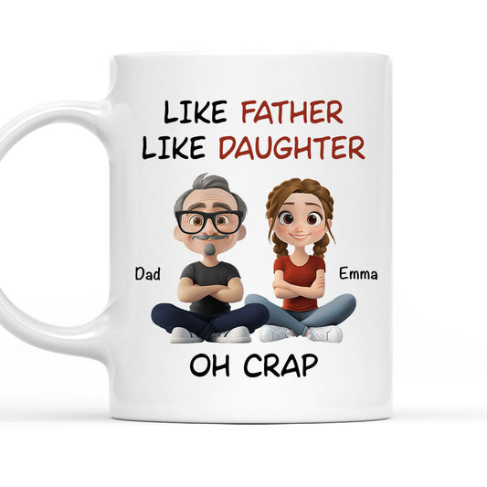 Like Father Like Daughter Cartoonized - Personalized Custom Coffee Mug