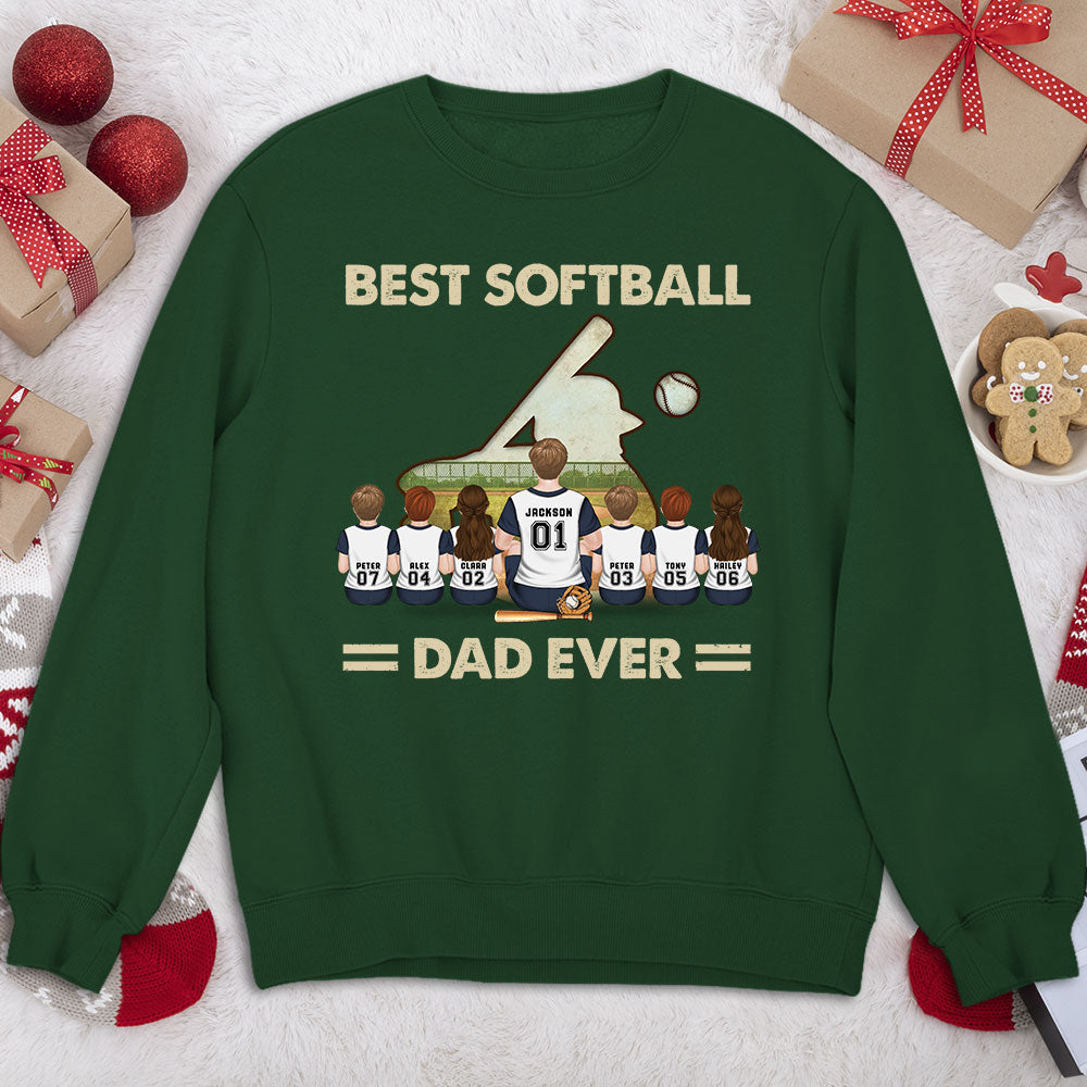 Best Softball Dad Ever - Personalized Custom Shirt