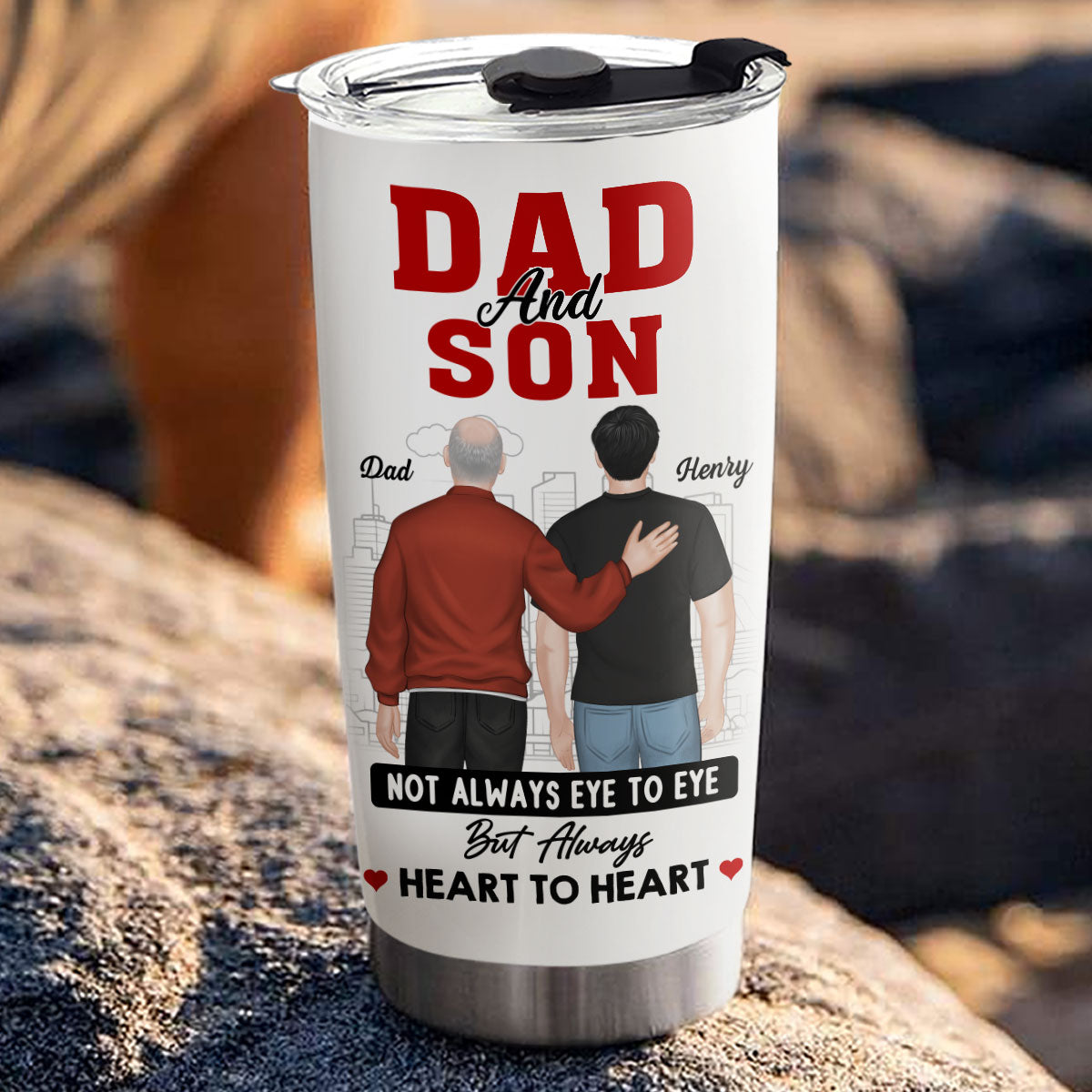 Father And Son Different Paths Same Heart - Personalized Custom Tumbler