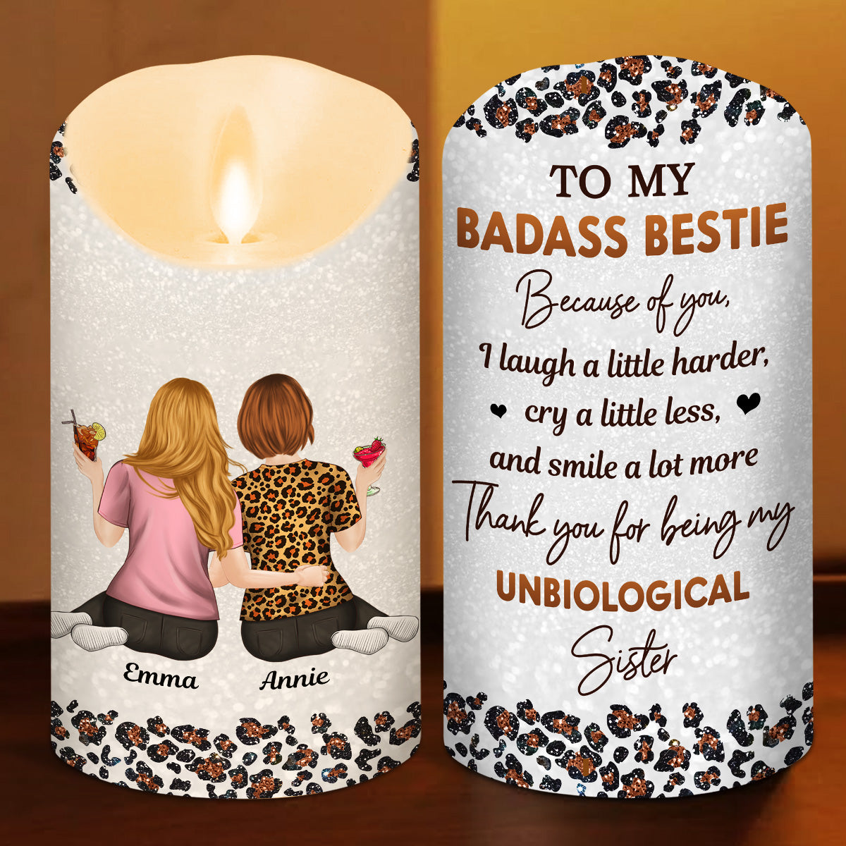 To My Badass Bestie - Personalized Custom LED Candle