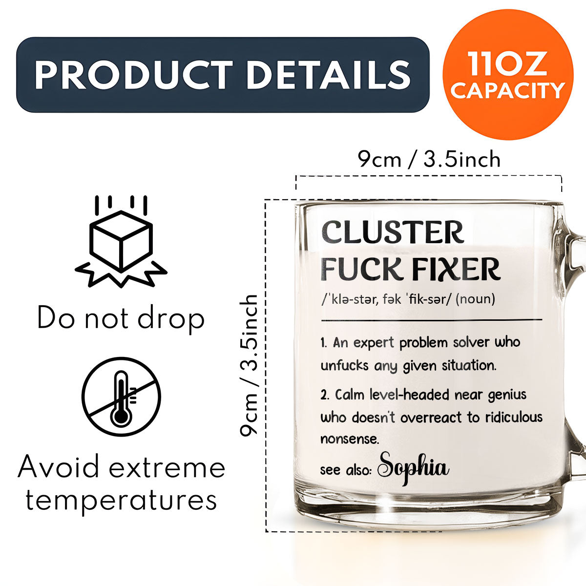 Cluster Fixer Problem Solver- Personalized Custom Glass Mug