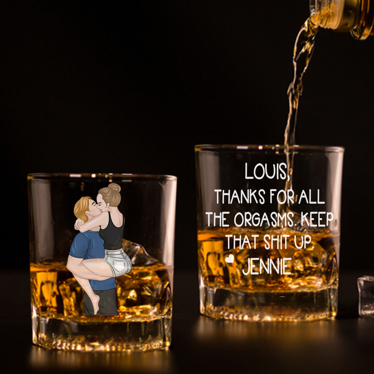 Thanks For All - Personalized Custom Whiskey Glass