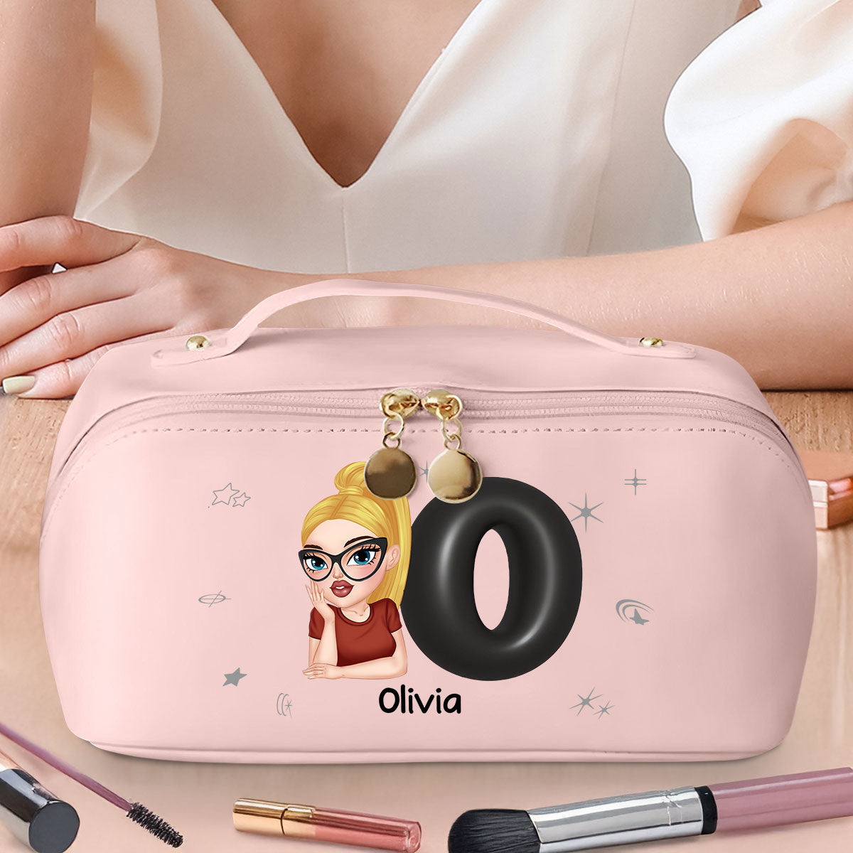 Y2K Girl - Personalized Custom Leather Makeup Bag