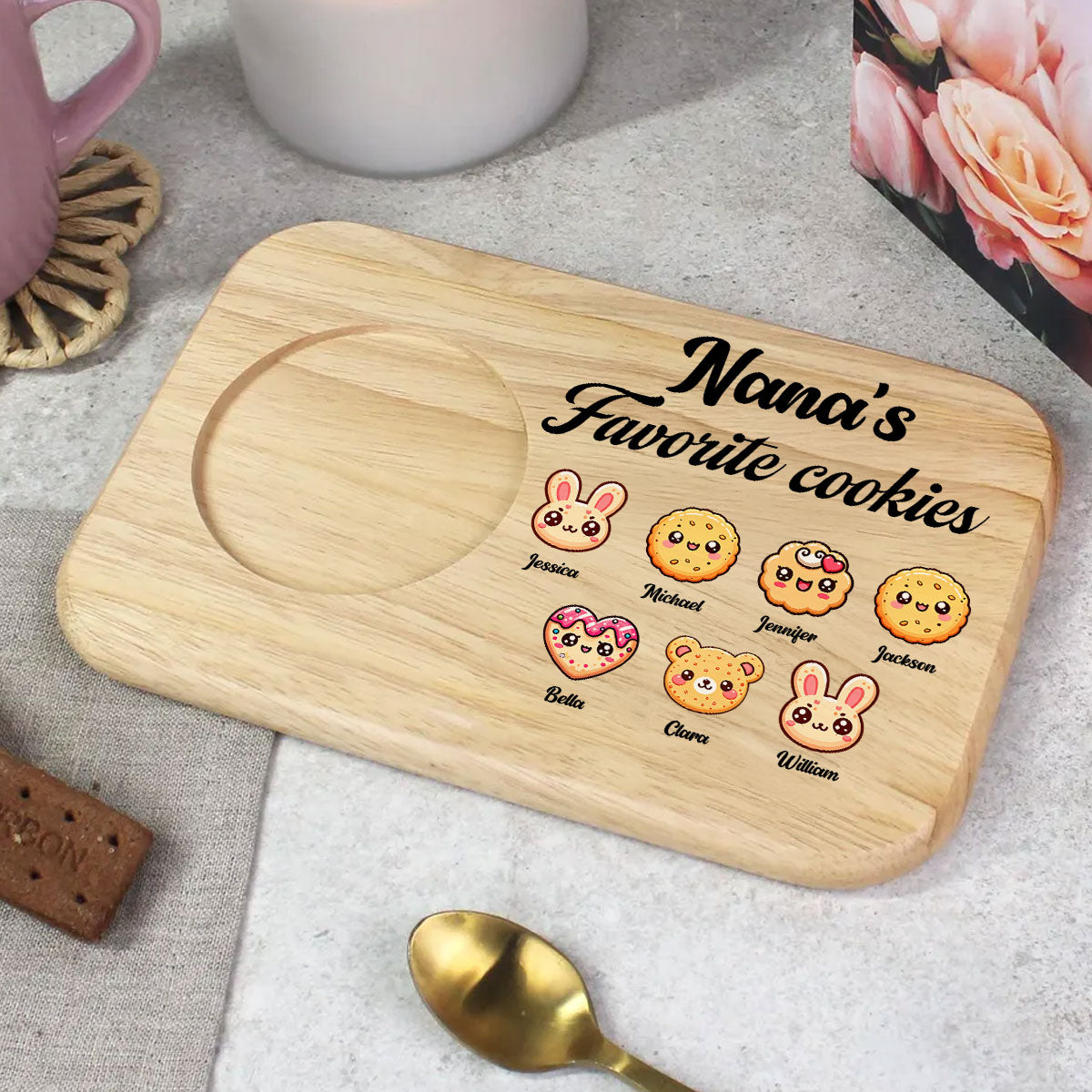 Grandma Favorite Cookies - Personalized Custom Wooden Treat Board