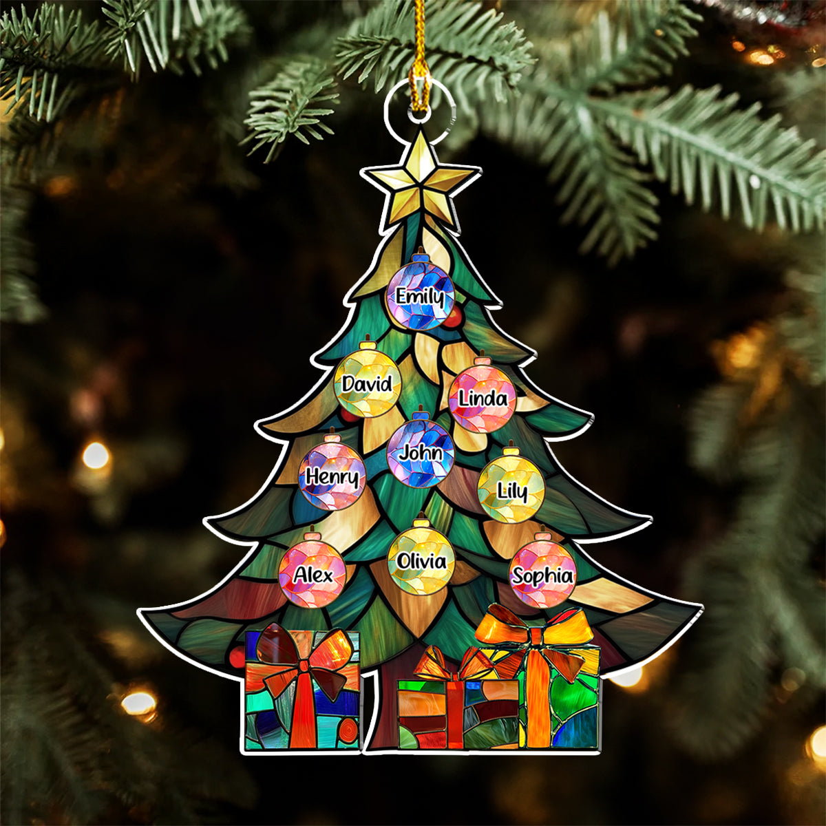 Holiday Family Tree - Personalized Custom Acrylic Ornament