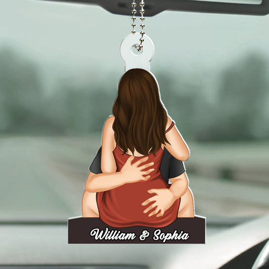 Couple Kissing - Personalized Custom Car Ornament