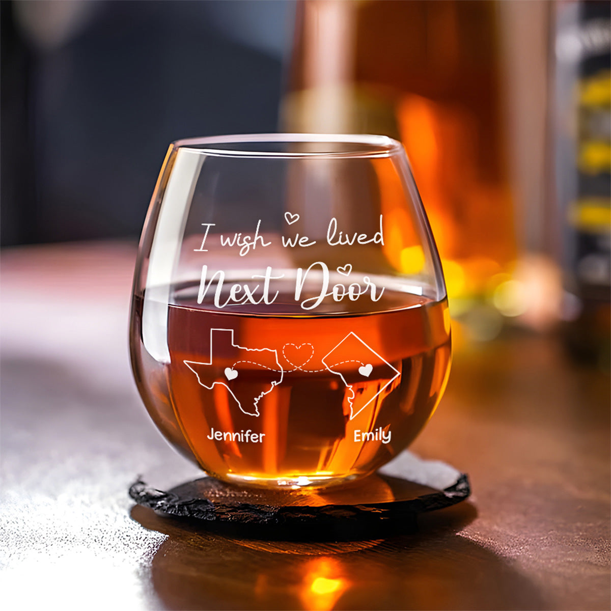 Wish You Were Here - Personalized Custom Wine Glass