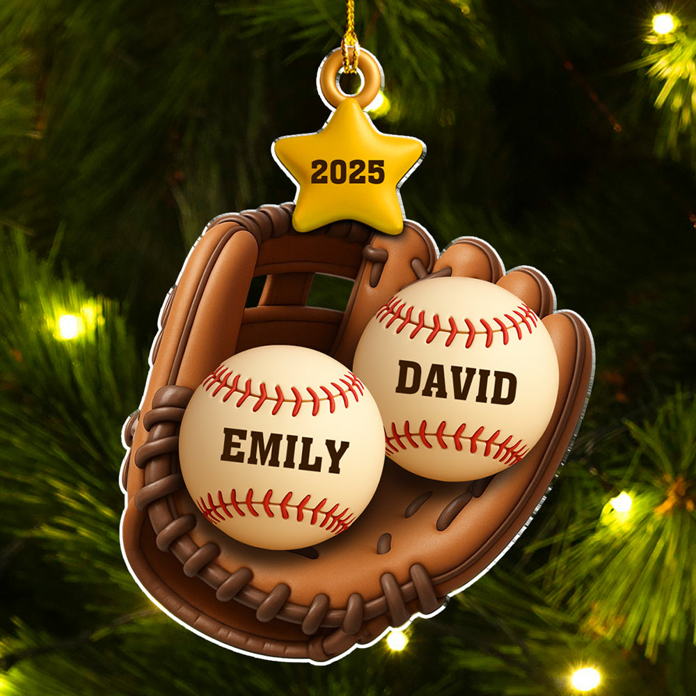 Baseball Family - Personalized Custom Acrylic Ornament