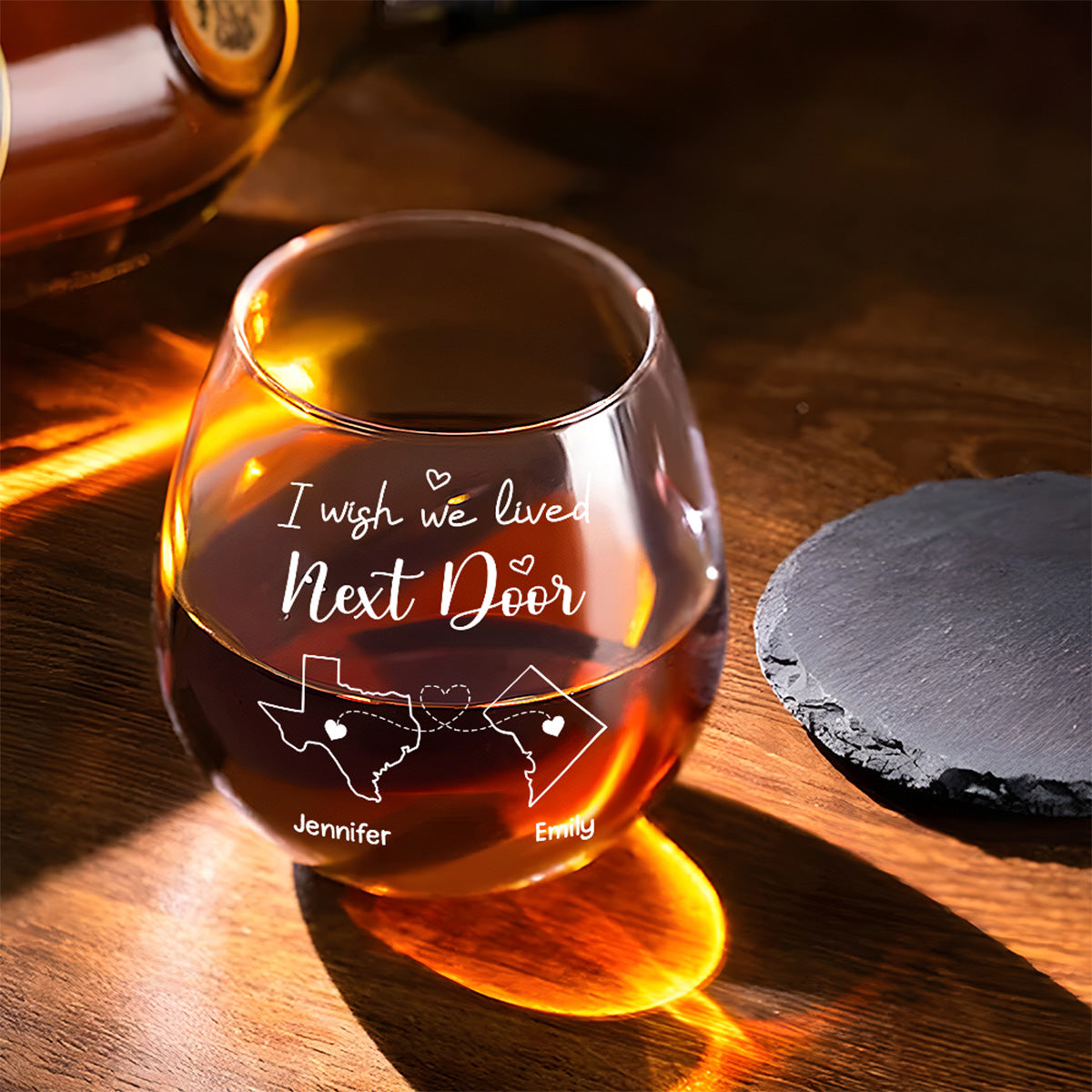 Wish You Were Here - Personalized Custom Wine Glass
