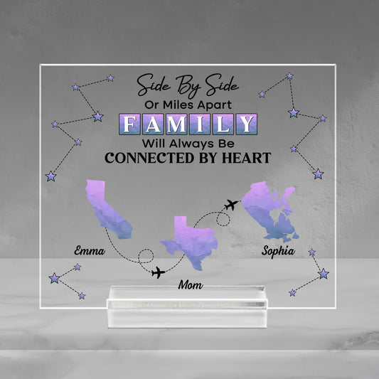Side By Side -  Personalized Custom Acrylic Plaque With Base