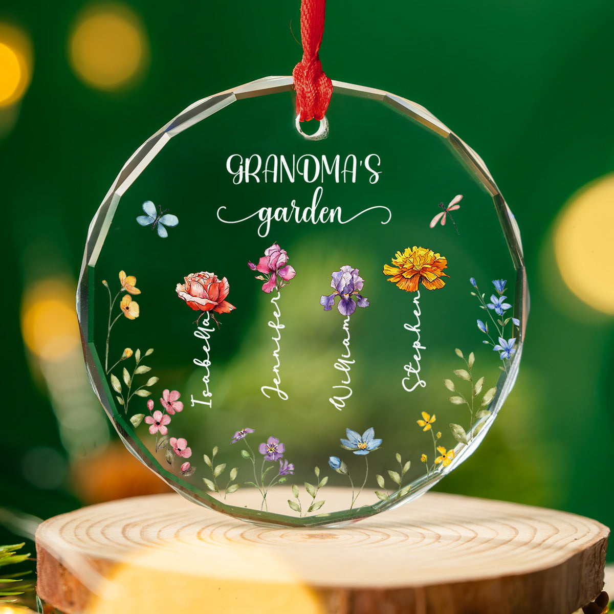 Grandma Garden - Personalized Custom Glass Ornament