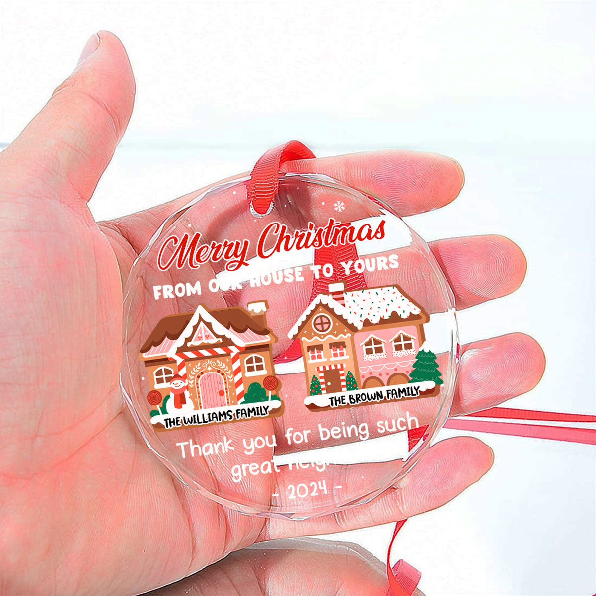 From Our House To Yours - Personalized Custom Glass Ornament