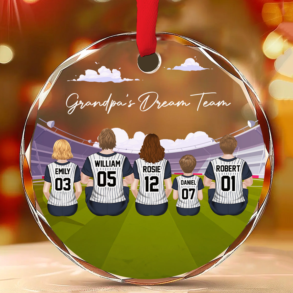 Dream Team - Personalized Custom Glass Ornament