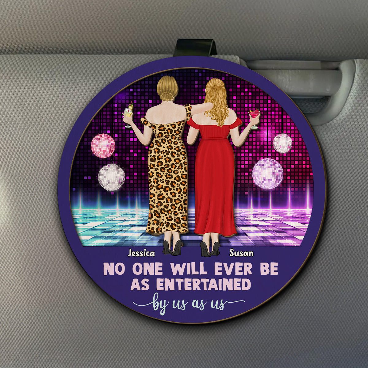 No One Entertained As Us - Personalized Custom Car Visor Clip