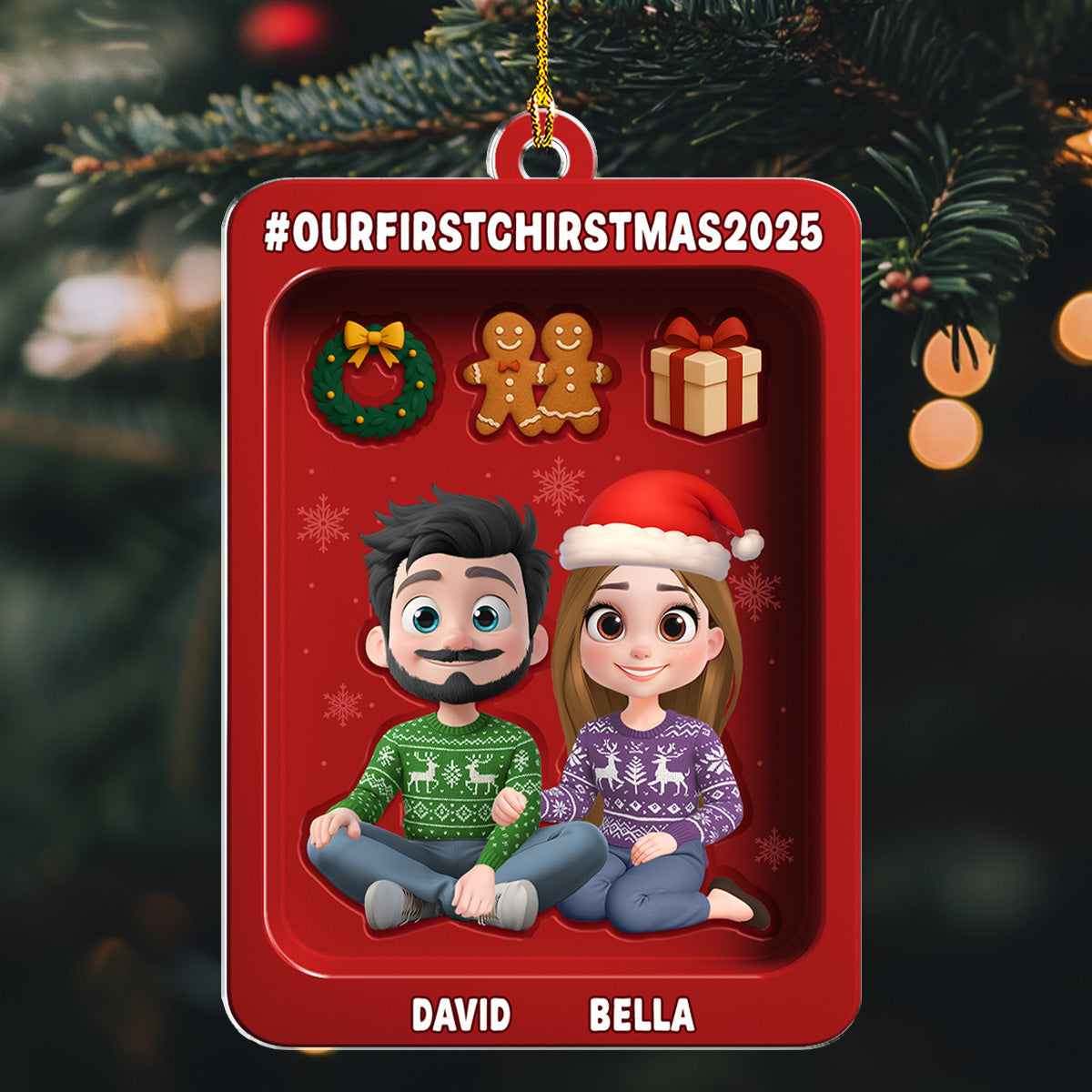 Couple First Christmas Kit - Personalized Custom Acrylic Ornament