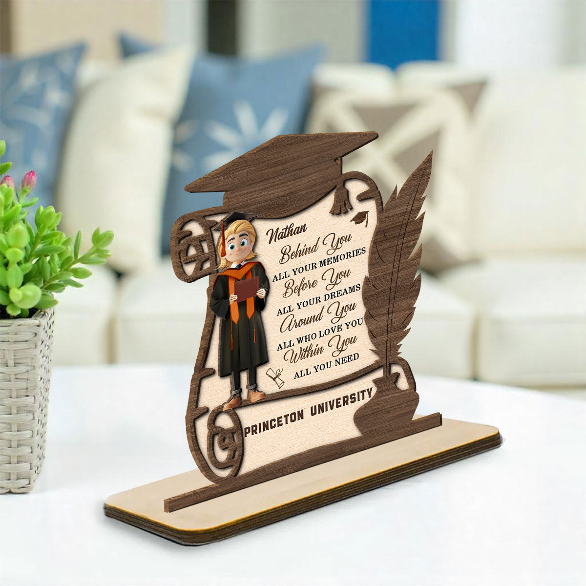 All Your Dreams Come True - Personalized Custom 2-Layer Wood Plaque With Flat Base