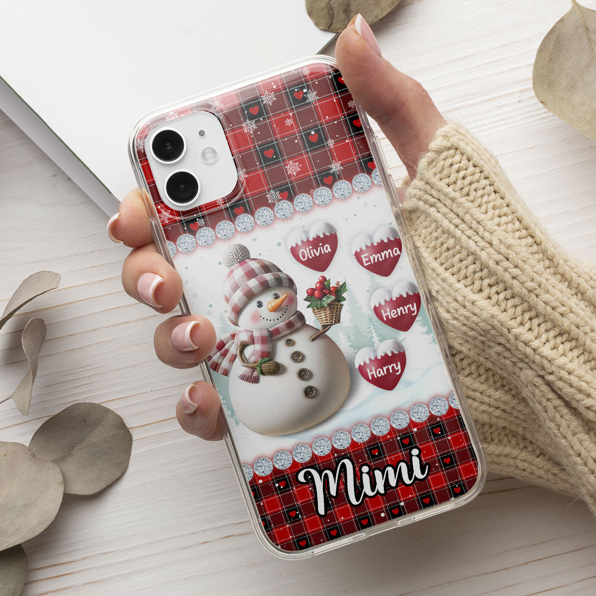 Happy Christmas Snowman Grandma - Personalized Custom Phone Case