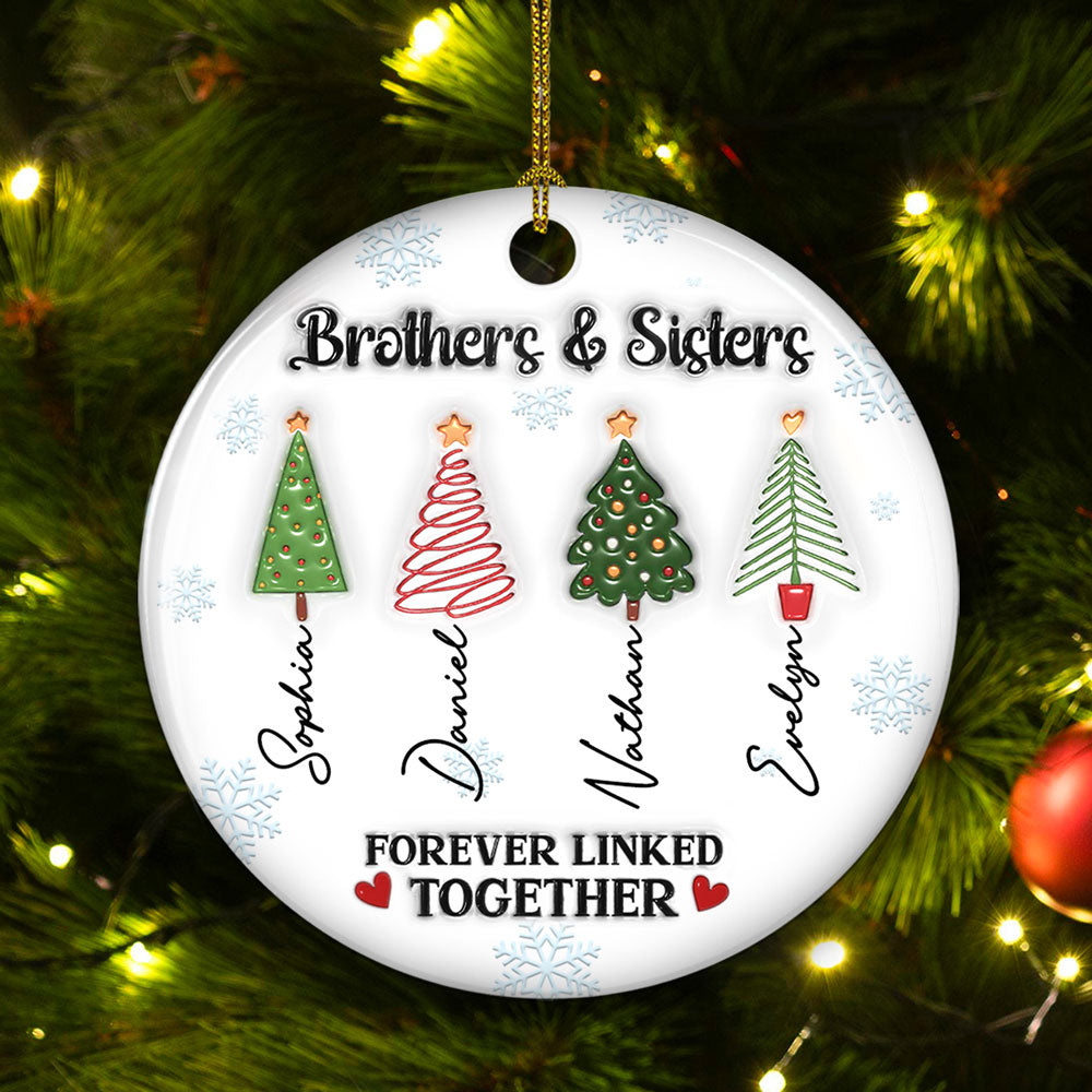 Family Tree Roots - Personalized Custom 3D Inflated Effect Ceramic Ornament