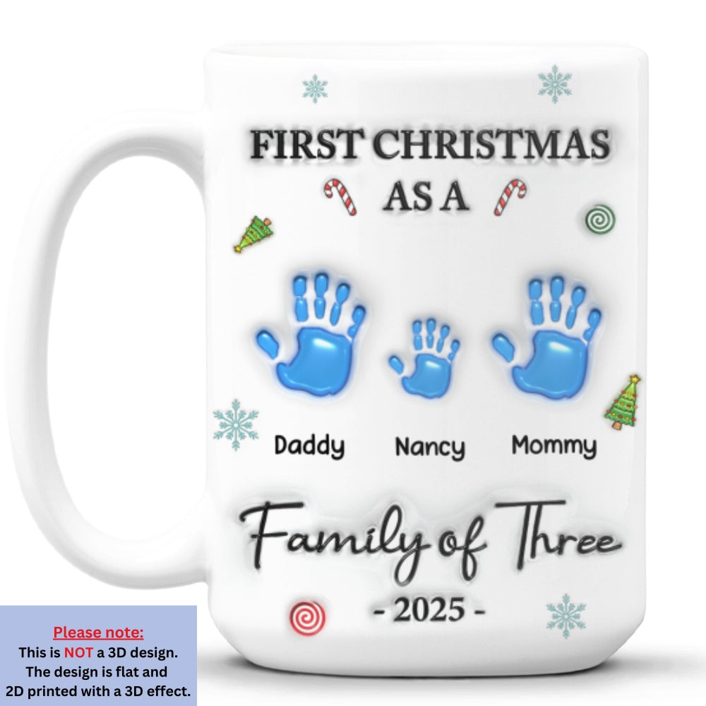First Christmas Family - Personalized Custom 3D Inflated Effect Mug