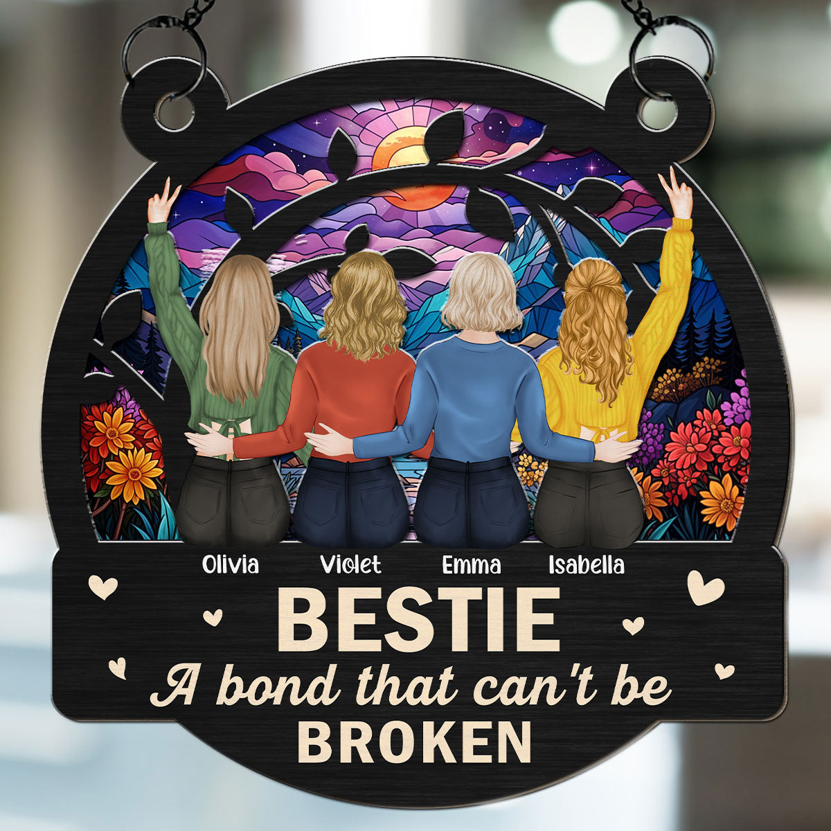 Bestie Love - Personalized Custom Suncatcher