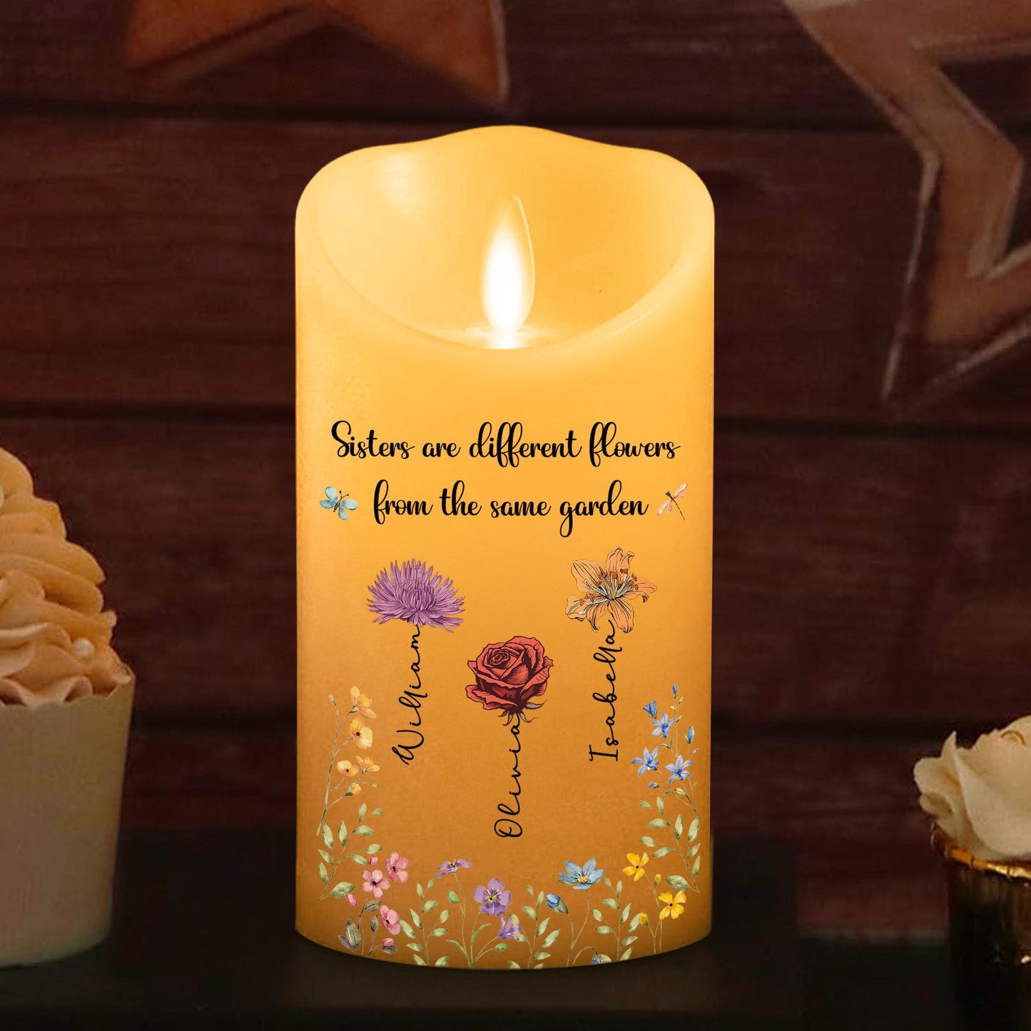 Flowers Friends - Personalized Custom LED Candle