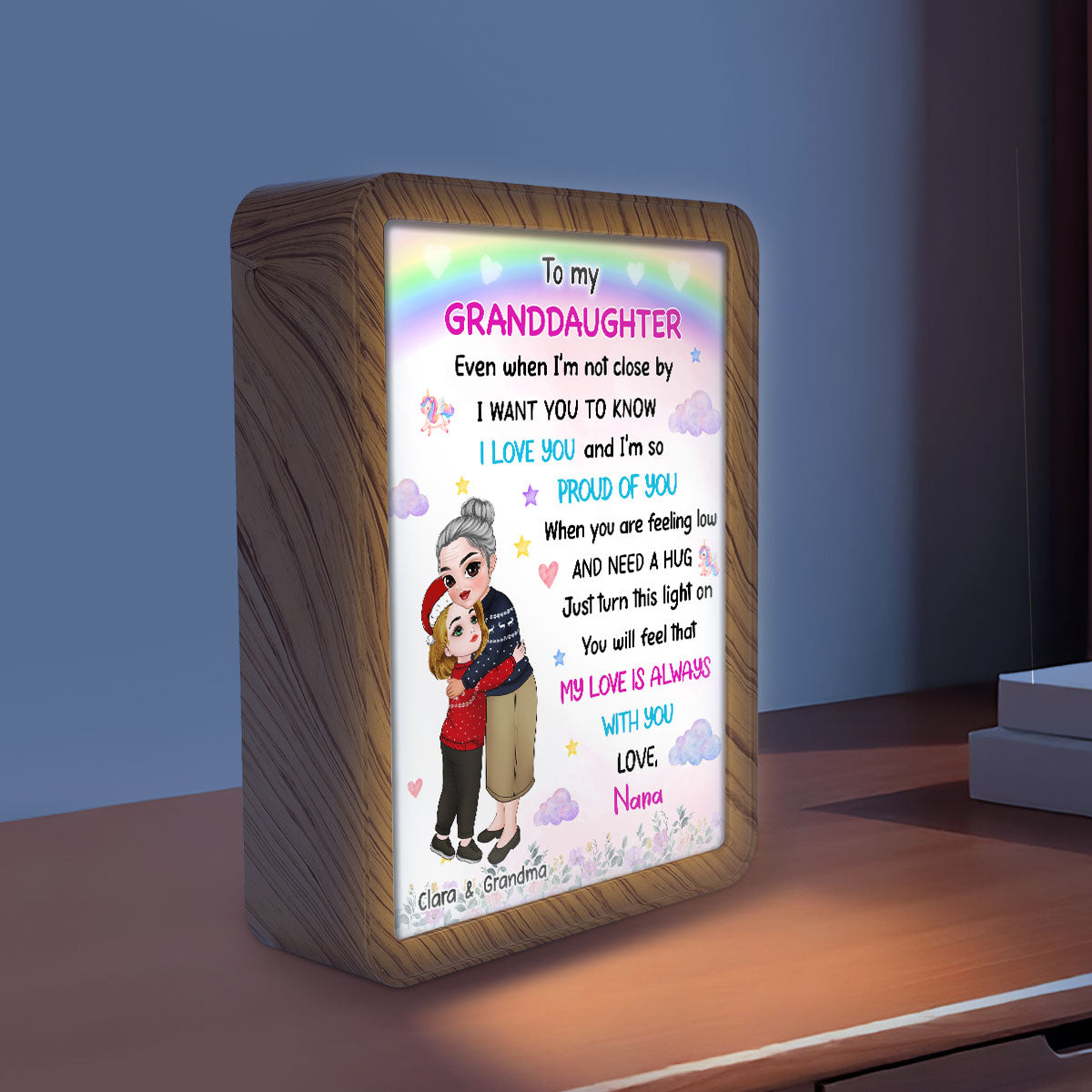 To My Granddaughter - Personalized Custom Magic Mirror