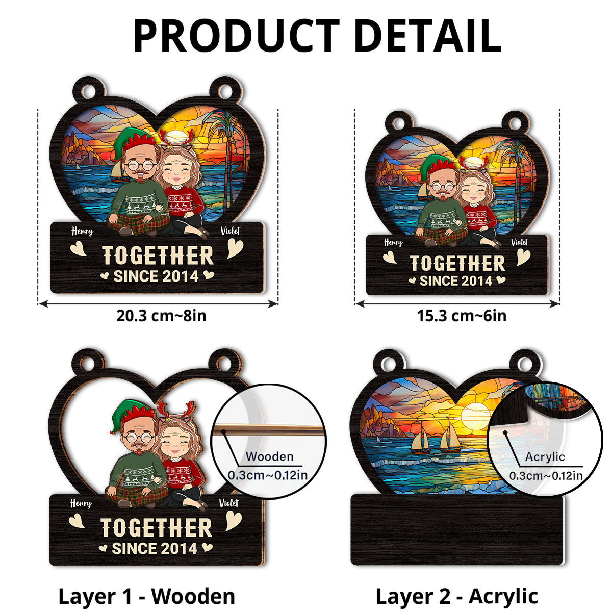 Together Since Christmas - Personalized Custom Suncatcher