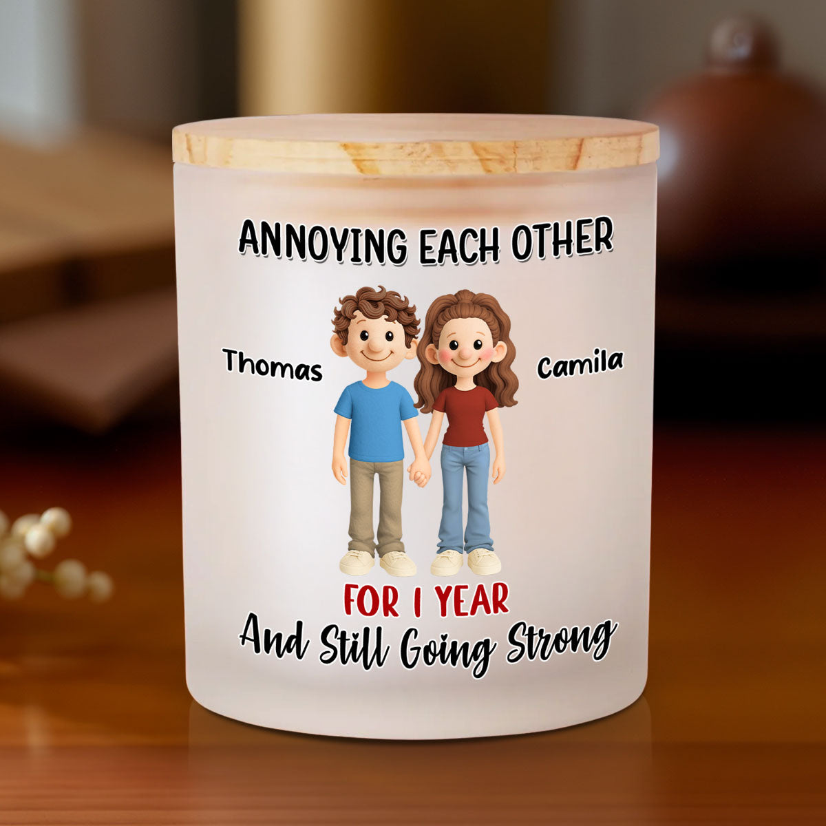 Annoying Each Other Forever - Personalized Custom Glass Jar With LED Candle