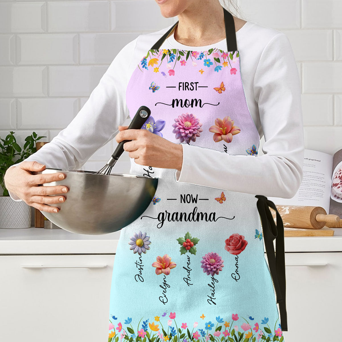 First Mom Now Grandma - Personalized Custom Apron