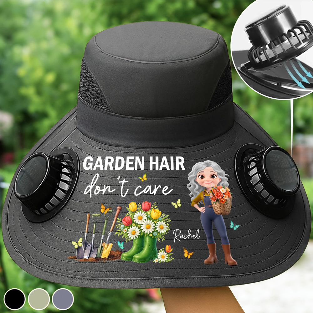 Garden Hair Do Not Care - Personalized Custom Solar Fan Hat