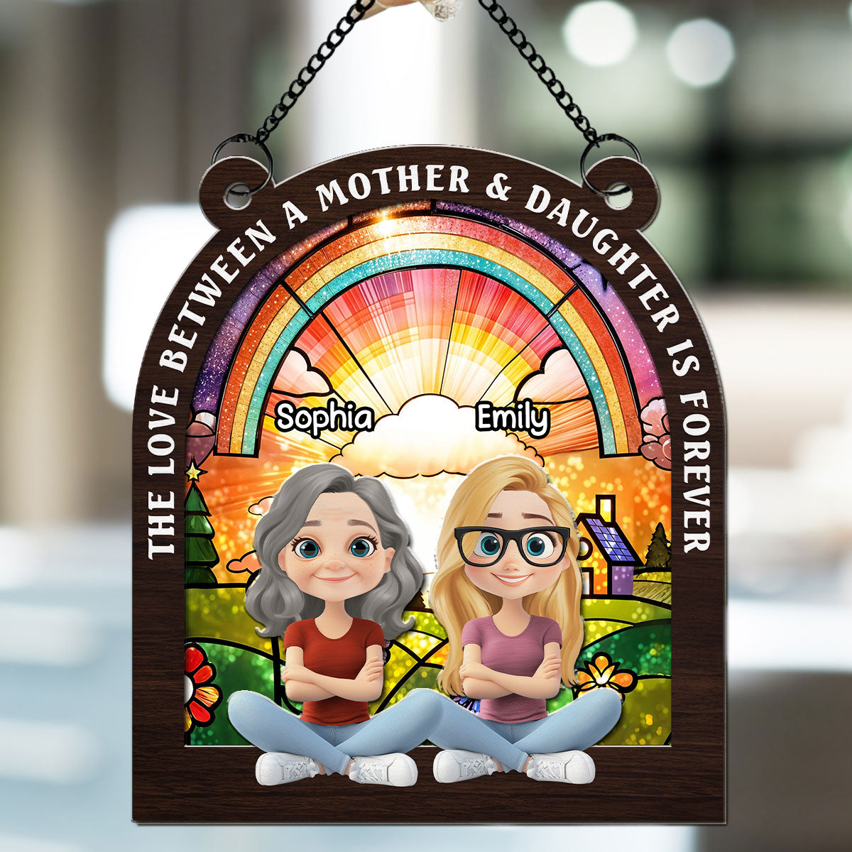 The Love Between Mother And Daughters - Personalized Custom Suncatcher