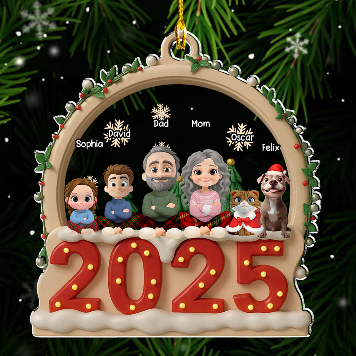 Our Christmas Together With Fur Babies - Personalized Custom Acrylic Ornament