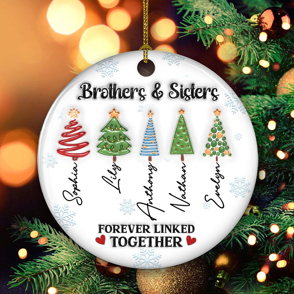 Family Tree Roots - Personalized Custom 3D Inflated Effect Ceramic Ornament