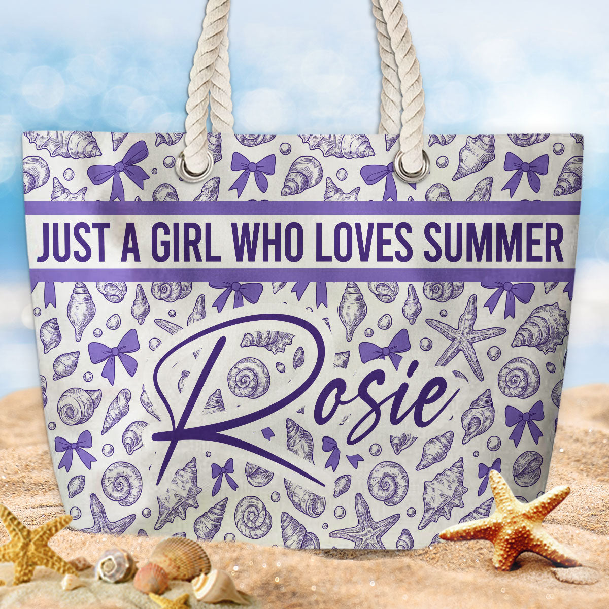 Just A Girl Who Loves Summer - Personalized Beach Bag