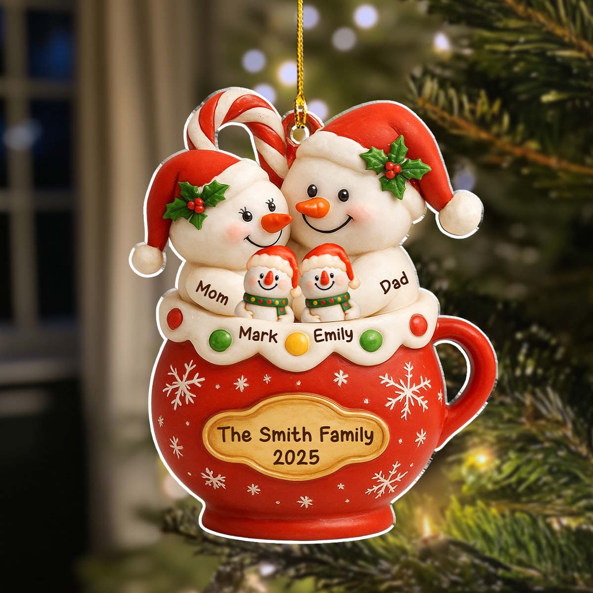 The Year We Became Happy Family - Personalized Custom Acrylic Ornament
