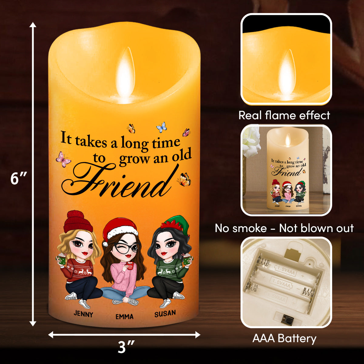 Grow An Old Friend - Personalized Custom LED Candle