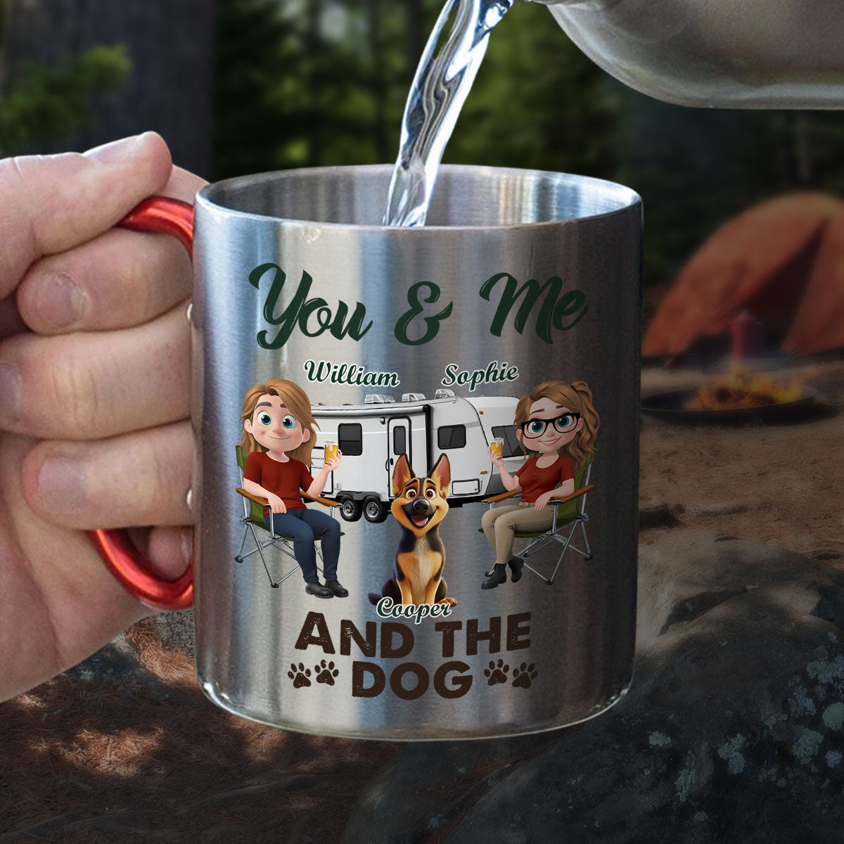 You & Me And The Dog - Personalized Custom Carabiner Mug