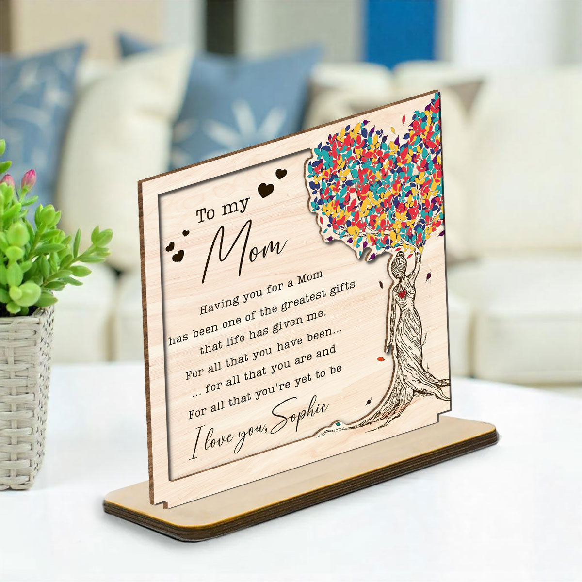 My Greatest Gift - Personalized Custom 2-Layer Wood Plaque With Flat Base