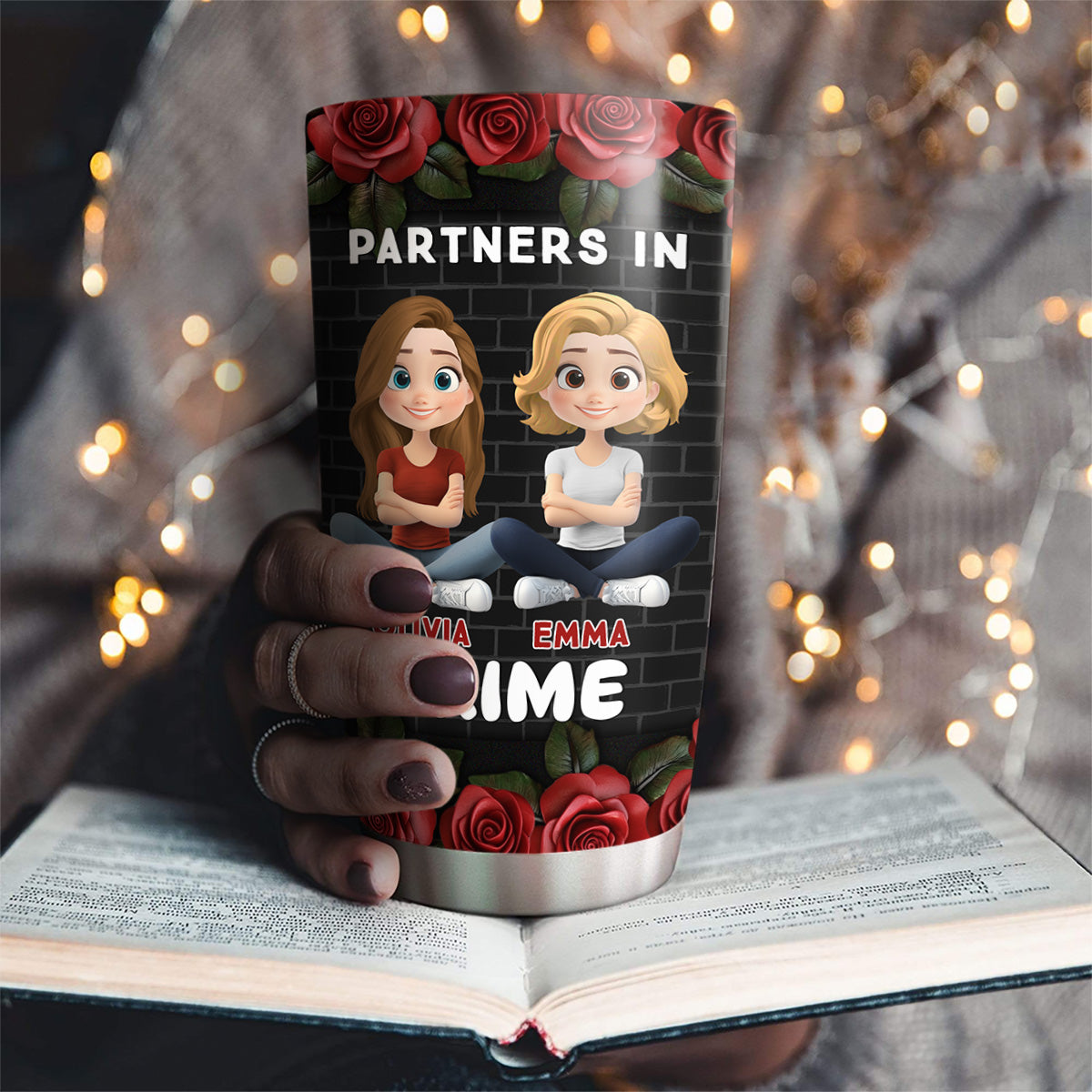 Bestie Partners In Crime If We Get Caught Cartoonize - Personalized Custom Tumbler