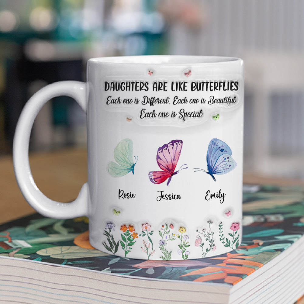 Daughters Bloom With Beauty - Personalized Custom 3D Inflated Effect Mug