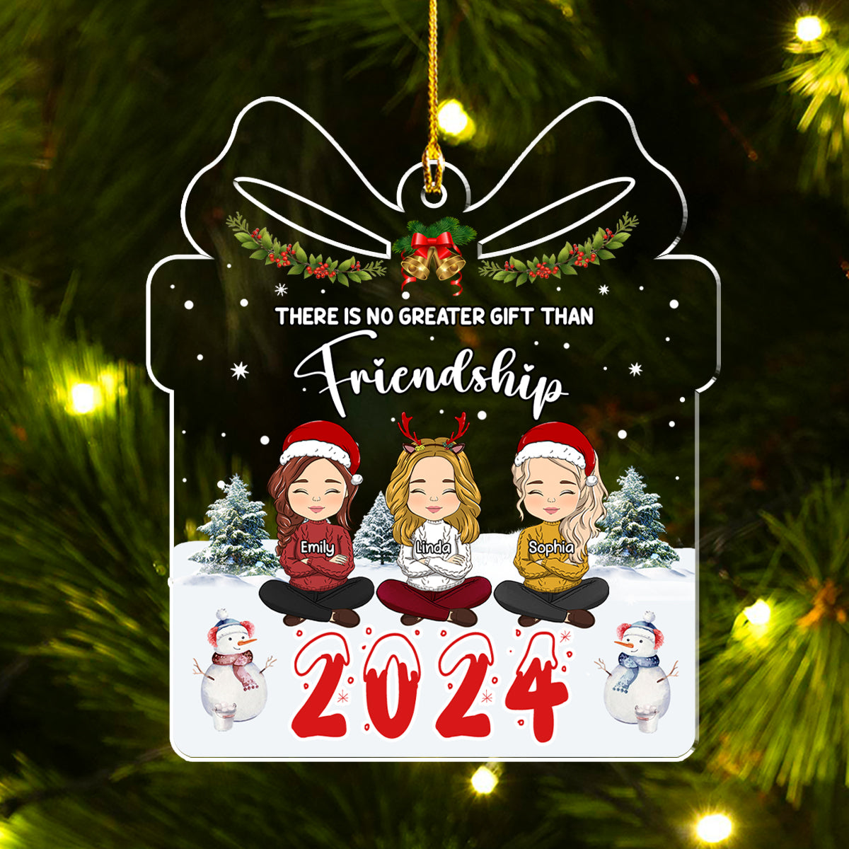 There Is No Greater Gift Than Friendship - Personalized Custom Acrylic Ornament