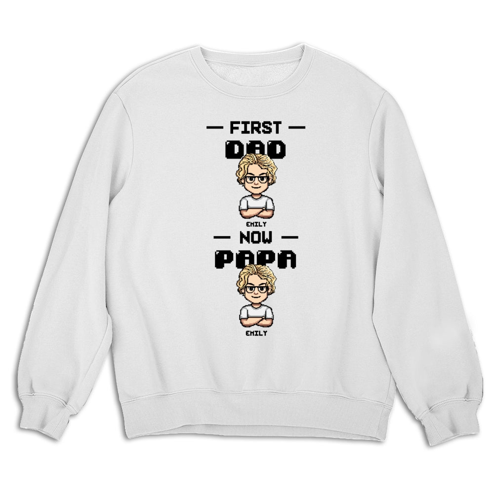 First Dad Now Papa Cartoon - Personalized Custom Shirt