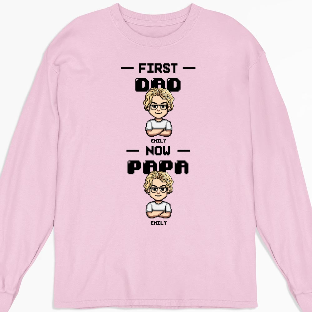 First Dad Now Papa Cartoon - Personalized Custom Shirt