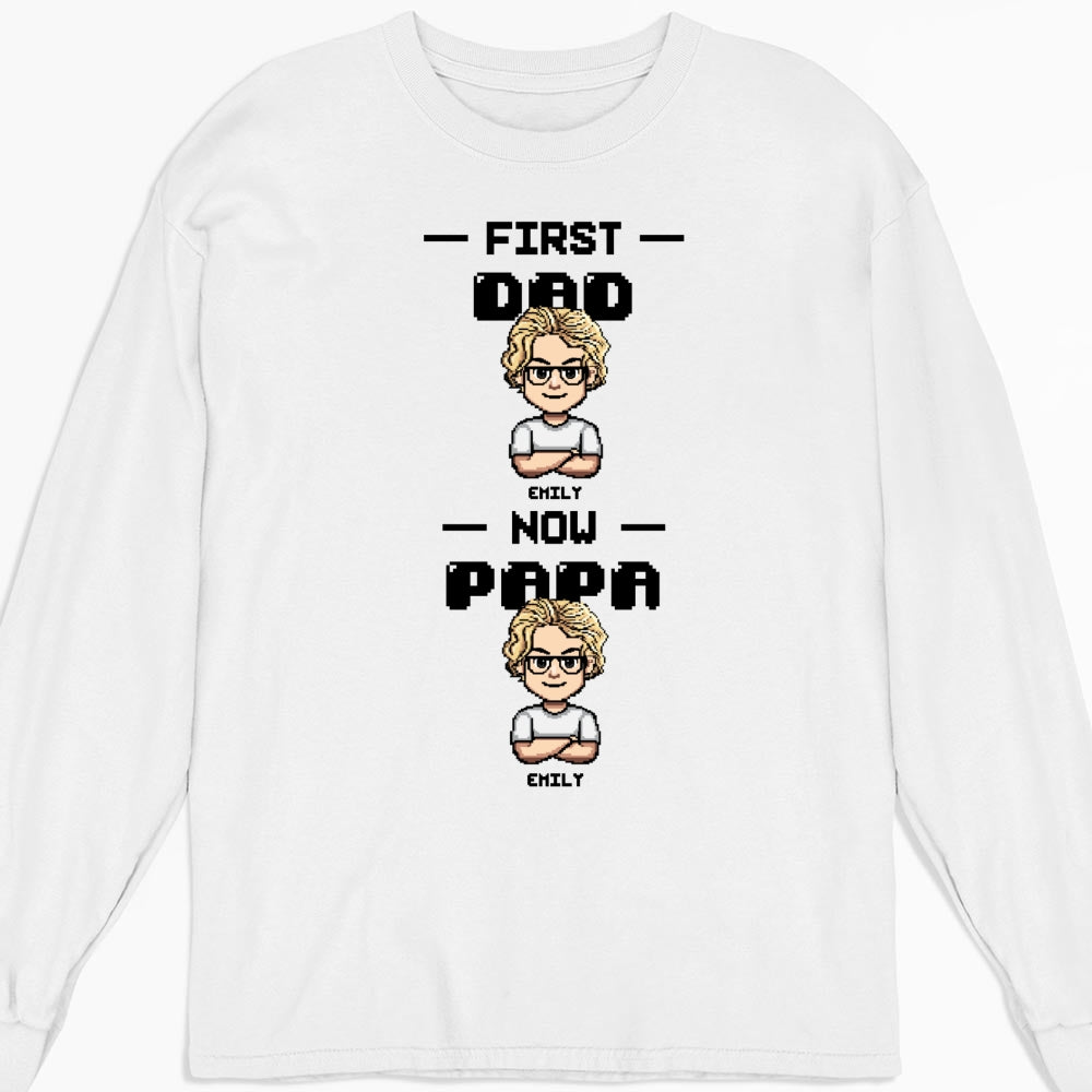 First Dad Now Papa Cartoon - Personalized Custom Shirt