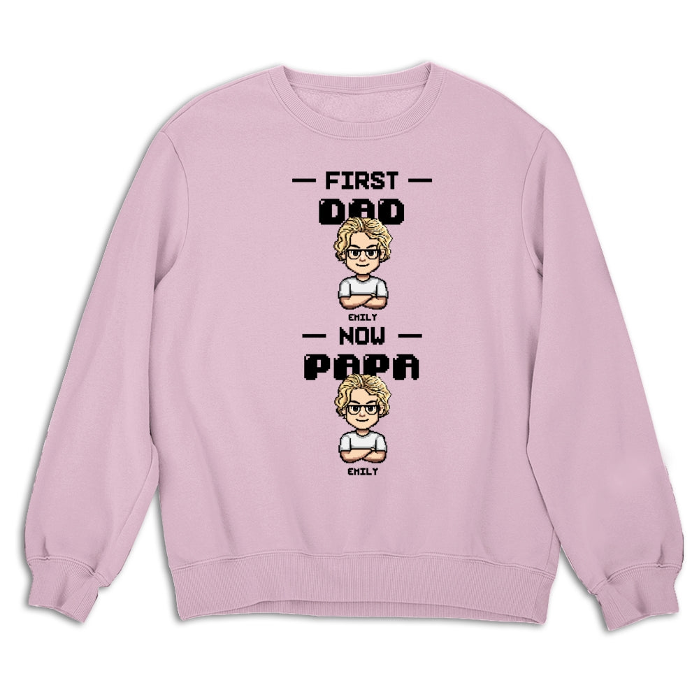 First Dad Now Papa Cartoon - Personalized Custom Shirt