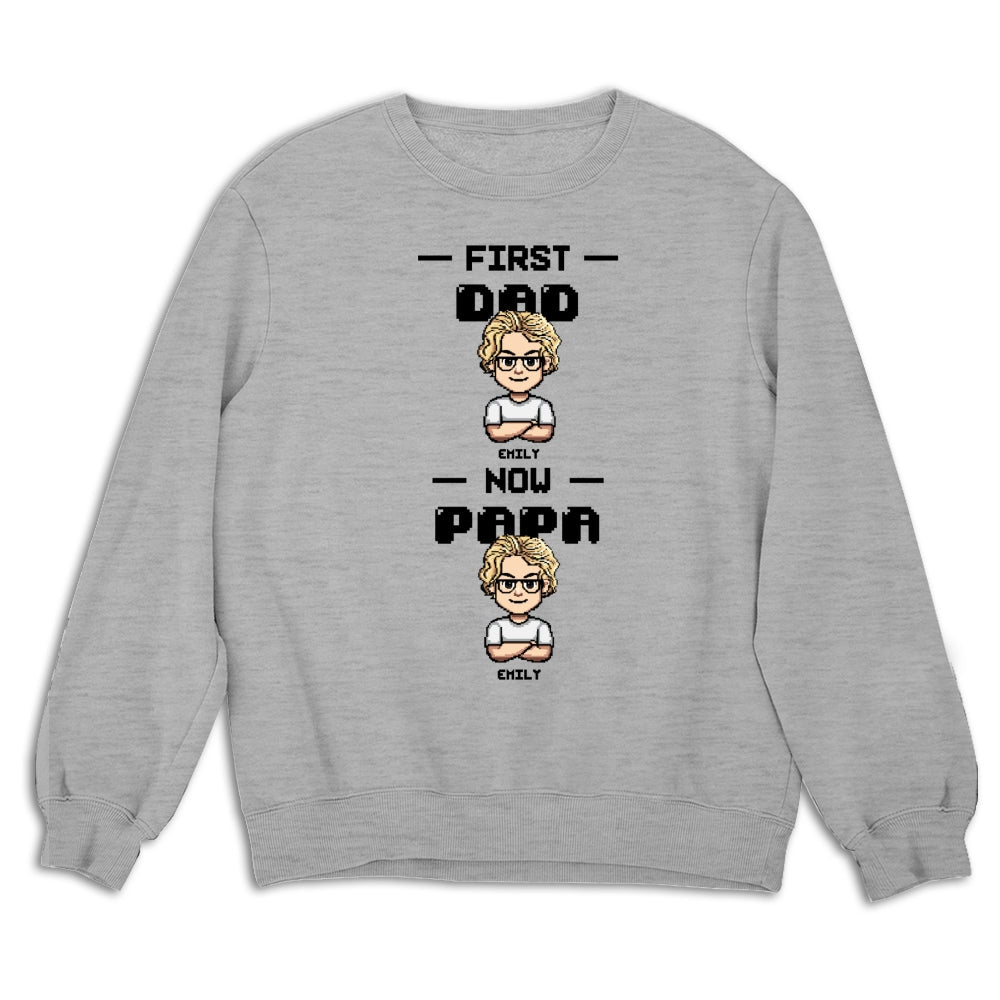 First Dad Now Papa Cartoon - Personalized Custom Shirt