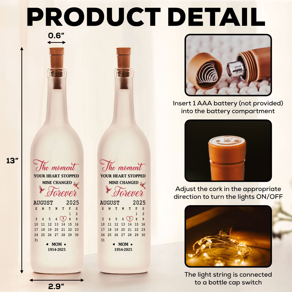 The Moment - Personalized Custom Bottle Lamp